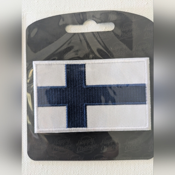 Finnish Flag Patch Embroidered Iron-On Finland European FI Decal 2 Pieces - Picture 2 of 3